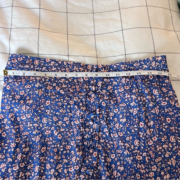 Madewell Porch Side-Button Mini Skirt - Summer Vines Hermitage Blue Size 10 - Picture 13 of 15